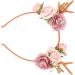 Delaman Fashionable Flower Reindeer Antlers Headband Floral Garland Crown for Party Cosplay Wedding Christmas (Dark Pink) - Buy Online on GoSupps.com