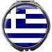 metALUm pill box with mirror round metal 3 compartments FLAG GREECE #0053