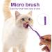 Double-Sided Cat Toothbrushes - 2 Pack Kitten Dental Care Brush with Microbe Head & Curved Handle - Purple & Orange - Buy Online on GoSupps.com