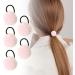 Pom Pom Hair Bobbles Ponytail Holder with Ball Colourful Pompom Hair Ring Ties for Girls Fashionable Hair Rope Furry Ball Hair Bobbles for Daughter Sister Friends Wife Family Light Pink - Buy Online on GoSupps.com
