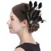 1920s Flapper Black Feather Headpiece Hair Clip Pin Crystal Roaring 20s Feather Hair Clip Gatsby Party Prom Hair Jewelry for Women and Girls Wedding Party Costume