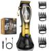 DSP Pro Barber Hair Clippers Set: Cordless Magnetic 9000 RPM Constant Speed Control for Smooth Cutting. Ceramic Blades 2500mAh Battery Low Noise & Heat - Ideal for Men's Grooming & Fades (Gold)