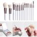 Travel Makeup Brush Set - 14 Small Make up Brush Sets for Women Makeup Brush Kit with LED Cosmetic Brush Set with Storage Box Portable Beauty Brush Set for Girls Womens White - Buy Online on GoSupps.com