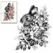 Easter Rabbit Background Clear Stamps for Card Making Decoration and Scrapbooking Supplies, Animals Flowers Rose Transparent Rubber Stamps for Easter Day Paper Card Photo Album Crafting Supplies Flower Rabbit