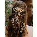 Zoestar Rhinestone Bridal Wedding Hair Comb Gold Flowers Headpiece Bridal Crystal Leaf Hair Accessories for Women and Girls - Buy Online on GoSupps.com
