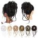 Messy Bun Hair Piece REECHO 1PC Super Long Tousled Updo Hair Bun Extensions Curly Wavy Hair Wrap Ponytail Hair Scrunchies with Elastic Hair Band Hair Accessory for Women Girls - Black