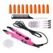 Hair extension iron Pro Hair Extensions Tool Fusion Heat Iron Connector Tool Variable Constant Heat Hair Extension Iron Keratin Bonding Tools(Pink 100g baijiao)