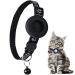 Yhmall Airtag Cat neck band with bell reflective adjustable adjustable collar cat with Airtag protective cover cat neck band compatible with Apple Airtag black