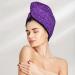 Glitter Purple Hair Towel Wrap - Quick Drying Hair Turban with Button | Perfect for All Hair Types - Shop Internationally - Buy Online on GoSupps.com