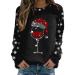 Women's Christmas Sweatshirts Cute Snowman Penguin Print O-Neck Raglan Top Shirt Pullover Comfy Warm Xmas Jumper Winter Long Sleeve Tops Loose Tunic Top Sweaters Z34-black M