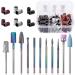 Mesee 10 Piece Diamond Nail Drill Set + 75 Pieces Sanding Caps Drill Sanding Bands Tungsten Carbide Nail File Set Nail Drill Bits Nail Cutter Attachments Set for Cuticle Manicure Pedicure Nail Care