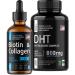 S RAW SCIENCE Healthy Strong Hair & Stop Hair Loss Vitamins for Skin Hair and Nail Health Biotin & Collagen & Keratin Capsules 30000mcg 2oz and DHT Blocker 800mg 60pcs
