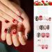 Flofia 72PC Christmas Short Artificial Nails - Santa Claus & Snowflakes Design - Full Cover Fingernail Stickers for Girls & Women - Red - International Shipping - Buy Online on GoSupps.com