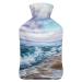 Seashore Hot Water Bottle With Cover Plush Bed Bottle Hand Warmer For Adults And Children 26.5X15.3cm
