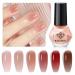 modelones Jelly Nail Polish of 6 Colors Sheer Nude Nail Polish Set Natural Red Pink Brown Colors Quick Dry Nail Polish Kit for Diy Nail Art Salon Home Gift Gift For Women Mom Girl A1-Jelly Park