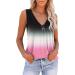 Women's Floral Printed Zipper V Neck Camisole Tank Top - Pink, Medium - Buy Online on GoSupps.com