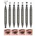 Enfuntins 6 Pcs Eyeliner Stamp  Black Double-Ended Liquid Eye Liner Pen Waterproof Long-Lasting SmudgeProof Tattoo Eye Makeup Set Winged  Smiley  Star  Moon  Heart  Flower