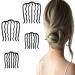 BAINESS 4 Pcs Hair Fork Clip Metal Hair Side Combs Hair Pin Stick for Updo Bun U Shape Teeth Alloy Hair Clip Women Hair Styling Tool Accessories  Black