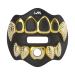 Loudmouth Football Mouth Guard | 3D Chrome Grillz Adult & Youth Mouth Guard | Mouth Piece for Sports | Maximum Air Flow Mouth Guards | Lip and Teeth Protector (3D Grillz Bling - Chrome Black / Gold)