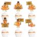 Thanksgiving Turkey Themed Cupcake Toppers 18-PC Set - This is the perfect Thanksgiving turkey party decoration. Gobble up the turkey! - SugarGera 03