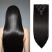 Extensions clip in extensions real hair 8 parts 60cm hair extension hair part smooth synthetic hair naturally long dark brown 70 cm dark brown