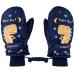 KAKU NANU Kids Ski Gloves Mittens Waterproof Ice Skating Gloves Children's Winter Warm Snow Gloves Thermal Fleece Gloves For Boys Girls Pink Purple Blue Cartoon 2-10 Years Dark Blue-5 L 6-10 Years