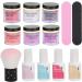 KOSDFOGE Dip Powder Nail Kit Starter Nail Dipping Powder Set Nail Art Powder Top Base Coat Gel Dust Brush Manicure Tool Set(K1213) - Buy Online on GoSupps.com