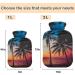 NAANLE 2L Hot Water Bottle with Cover - Sunset Palm Design for Menstrual Cramps Pain Relief & Heat Therapy | Large Transparent Bottle - Buy Online on GoSupps.com
