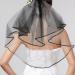 Lurrose Black Wedding Veil - Elegant Short Veil with Comb | Women's Costume Accessory for International Shipping - Buy Online on GoSupps.com