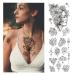 Bnukeye Lady Girl Big Flower Temporary Tattoo Set - 20 Waterproof Arm & Shoulder Fake Tattoos - Black, Durable Christmas Gift - Buy Online on GoSupps.com