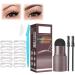  QEEROYO Eyebrow Stamp Eyebrow Stencil Long Lasting Waterproof Eyebrow Powder Set Dark Brown - Buy Online on GoSupps.com
