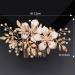 Flower Hair Comb Clips For Women Accessories Prom Gold Color Bridal Wedding Hair Bride Headpiece - Buy Online on GoSupps.com