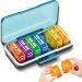 Weekly Pill Organizer XL Large Waterproof Pill Organizer Detachable 14 Compartment 7-Day Portable Travel Medicine Organizer AM/PM Morning and Evening Pill Box for Vitamins Supplements Fish Oil