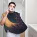 Moon Pattern Beard Bib Apron - Non-Stick Hair Catcher for Men | Perfect Shaving Gift | One Size Black - Buy Online on GoSupps.com