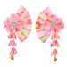 MAGICLULU 3 Pairs Hairpin Fringe Outfit Crystal Decor Hanfu Hair Hair Accessories Hair Accessories for Hair Pin Bell Hair Clamps Miss Clothing Alloy Pink Wedding