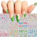 36 French Tip Nail Stickers | Self-Adhesive 3D Nail Art Supplies for Women | Abstract Design Nail Decals and Stamp - Buy Online on GoSupps.com