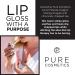 Pure Cosmetics Lip Gloss In the Buff - Hydrating Lip Makeup with Jojoba Oil, Sweet Almond Oil, and Vitamin E | LED Applicator & Mirror | Cruelty-Free & Talc-Free - Buy Online on GoSupps.com