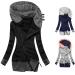 AMIMOJY Women's Sweatshirt Jackets Winter Fall Zipper Hooded Long Coats Casual Long Sleeve Hoodies Outwear Black XX-Large