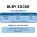 Busy Socks 4 Pack Non-binding Diabetic Crew Socks for Men Women - Large-X-Large - 4 Pairs White - Buy Online on GoSupps.com
