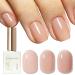 Nude Gel Nail Polish Pink Jelly Natural Transparent French Manicure Gel Nail Polish 15ML Nude Neutral Builder Gel Nail Primer Soak off LED Gel Nail Varnish for Women Girls DIY Nail Art at Home