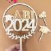 Abi 2024 Wooden Cake Topper Set | 3-Piece Abitur Graduation Decoration | Perfect for Graduation Parties & Celebrations - Buy Online on GoSupps.com