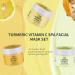 Turmeric Vitamin C Facial Mask Mini Kit - 3-in-1 Clay, Peel Off & Wash-Off Masks for Acne, Dark Spots, Oily Skin - 1.75 oz x3 - Buy Online on GoSupps.com