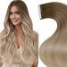 Laavoo invisible tape in Extensions real hair ombre blond real hair tape extensions balayage light brown to Ashblond Platinblond Remy hair extensions real hair tape 30cm 20pcs 30g #8/18/60 30cm-20Pcs 2.6/60