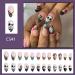 Halloween Press on Nails - Short Almond French Tip Skull & Ghost Designs | 24Pcs Full Cover Acrylic Artificial Nails for Women - Nightmare Before Christmas - Buy Online on GoSupps.com
