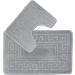 Non-Slip Greek Style Bathing Mat Set | EDS 2-Part Bathing Meter | Includes 50x80 cm Mat & 50x40 cm Toilet Rack in Gray - Ideal for Safe & Stylish Bathrooms - Buy Online on GoSupps.com