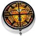 Buy Orange Butterfly Round Pill Box - 3 Compartment Travel Medicine Organizer | Portable Vitamin Holder & Purse Accessory - Buy Online on GoSupps.com