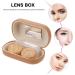 Heallily Portable Wooden Grain Contact Lens Case with Remover Tool & Mirror - Perfect for Teens & Women - Travel-Friendly Design in 2 Colors - Buy Online on GoSupps.com
