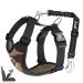 Eyin dog harness with seat belt for car 2 carabin hooks-combined with seat belt buckle child safety seat or trunk adjustable breathable dishes (camouflage color green l) camouflage color green l