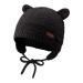 XIAOHAWANG Baby Earflap Beanie Hat Soft Baby Boy Knit Beanies Cute Bear Infant Toddler Girl Hats Autumn Winter 0-6 Months Black