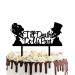 Till Death Do Us Part Cake Topper- Acrylic Mr and Mrs Skull Wedding Cake Topper Halloween Party Decorations Day of the Dead Sign